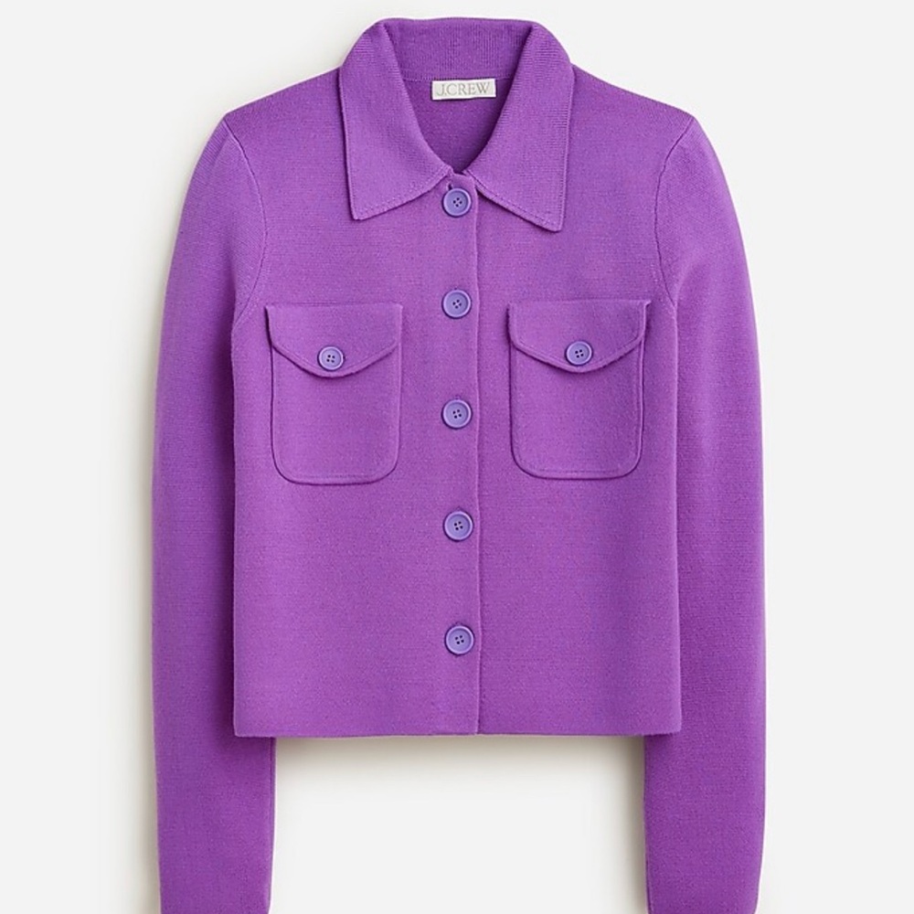 J Crew Purple Button Up Cardigan